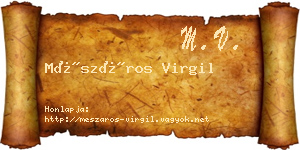 Mészáros Virgil névjegykártya