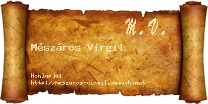 Mészáros Virgil névjegykártya